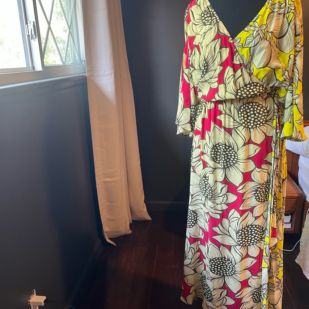 Farm x Anthropologie Floral Wrap Maxi Dress